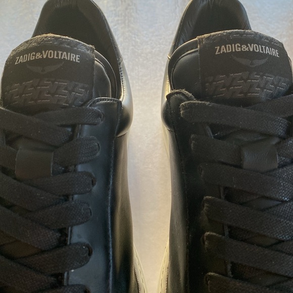 ZADIG & VOLTAIRE Men’s Black Leather Shoes Size 43 - Picture 7 of 8